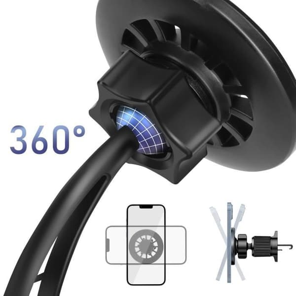 Stöd Auto Magnetisk Telefon Galler Ventilation Dashboard Svart