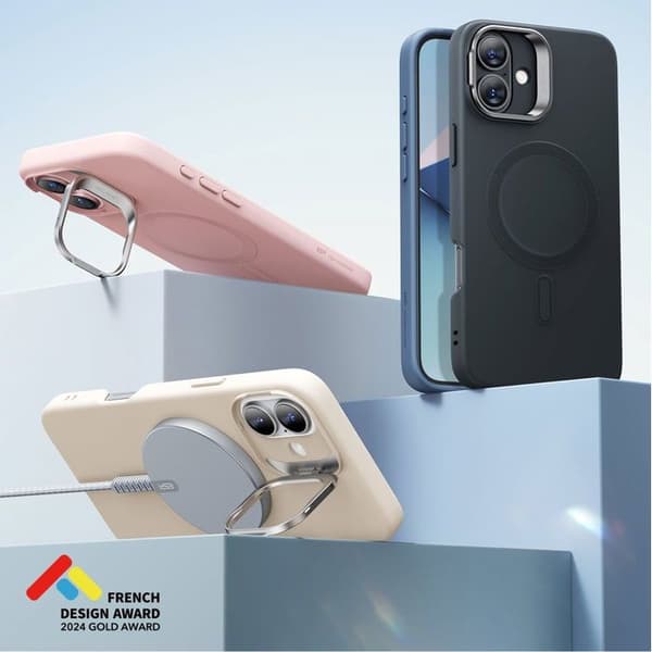ESR Cloud Soft Case med förvaringsstöd (HaloLock), kompatibel med iPhone 16 Plus, ljusblå