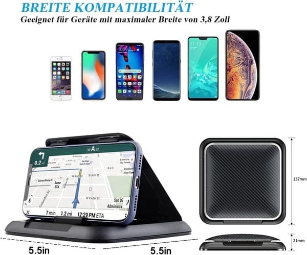 Halkfri bil Dashboard Mobilhållare för iPhone Samsung