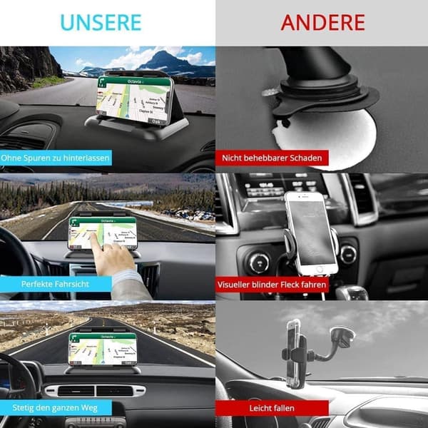 Halkfri bil Dashboard Mobilhållare för iPhone Samsung