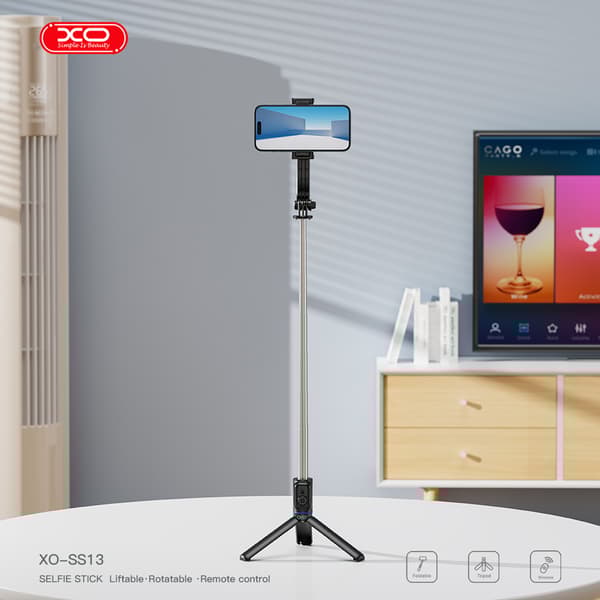 XO Selfie-stick med Bluetooth og indbygget stativ - 106 cm