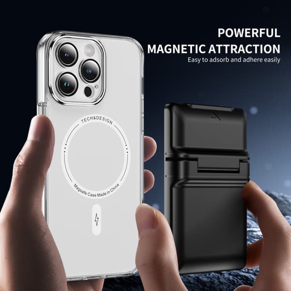INF Magnetisk kort holder pung med stativ til telefon Sort