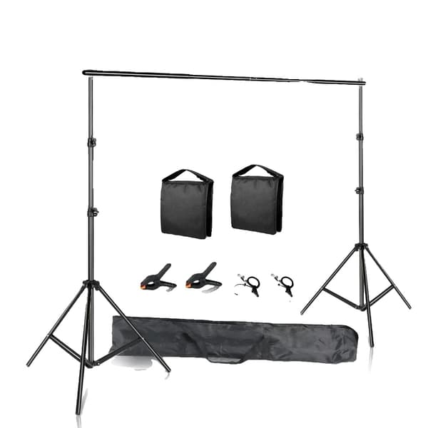 Fotografi Baggrundsstøtte Stativ, Teleskopisk Tværstang, Robust Konstruktion,Fleksibel Sandpose, 2.6Mx3M
