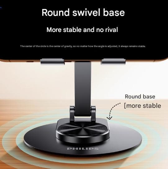 Philips Matkapuhelinteline Pöytä Alumiiniseos 360° Pyörivä Taitettava Säädettävä Nosto Laiska Kiinnike Tablettitietokone iPad Universal Universal Live