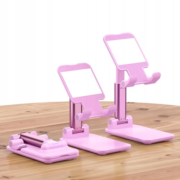 STAND TABLETMONEHOLDER til skrivebord FOLDBAR 4-13" lyserød