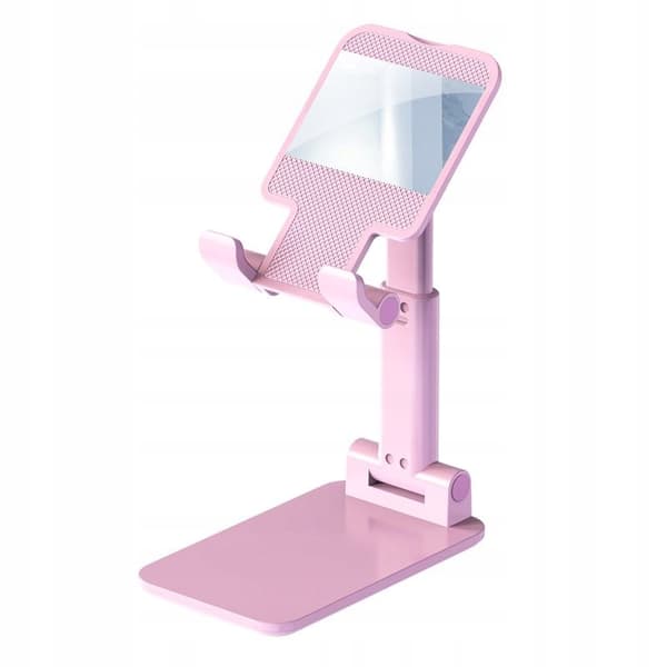 STAND TABLETMONEHOLDER til skrivebord FOLDBAR 4-13" lyserød