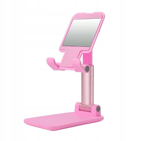 STAND TABLETMONEHOLDER til skrivebord FOLDBAR 4-13" lyserød