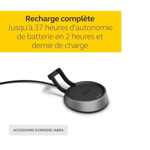 Laddstation - JABRA - Evolve2 85 - Snabbladdning - Praktiskt stöd - Svart färg