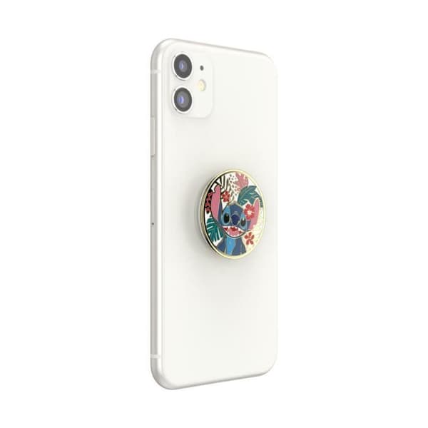 Telefongrepp - POPSOCKETS - PopGrip - Flerfärgad söm - Guld aluminium - Trådlös laddning