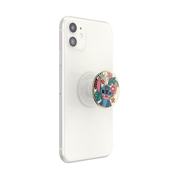 Telefongrepp - POPSOCKETS - PopGrip - Flerfärgad söm - Guld aluminium - Trådlös laddning