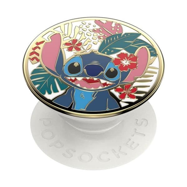 Telefongrepp - POPSOCKETS - PopGrip - Flerfärgad söm - Guld aluminium - Trådlös laddning