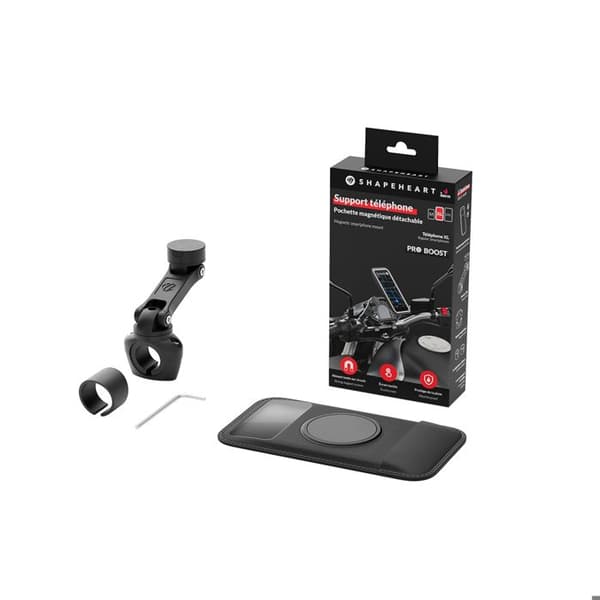 Stöd för smartphone - Shapeheart - Pro Boost - Svart - Plast ABS - Styrlager