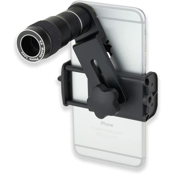 Universellt Smartphone-adapter - CARSON - HookUpz IC-918 - 6x teleobjektiv - Justerbart stativ - Svart