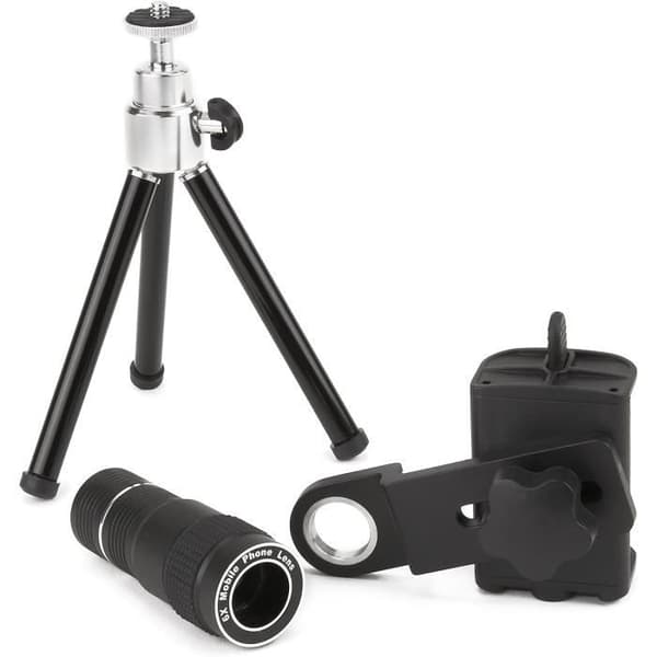 Universellt Smartphone-adapter - CARSON - HookUpz IC-918 - 6x teleobjektiv - Justerbart stativ - Svart
