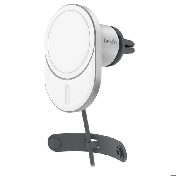 Trådlös laddningsstation - Belkin - BoostCharge Pro - Qi2 - 15W - Magnetisk - Grå Silver, Vit