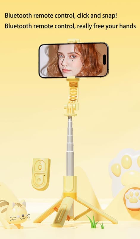 Ny KT02 tecknad tripod selfie stick mobiltelefon universell fotografering Gud allt-i-ett skrivbord realtidsstöd