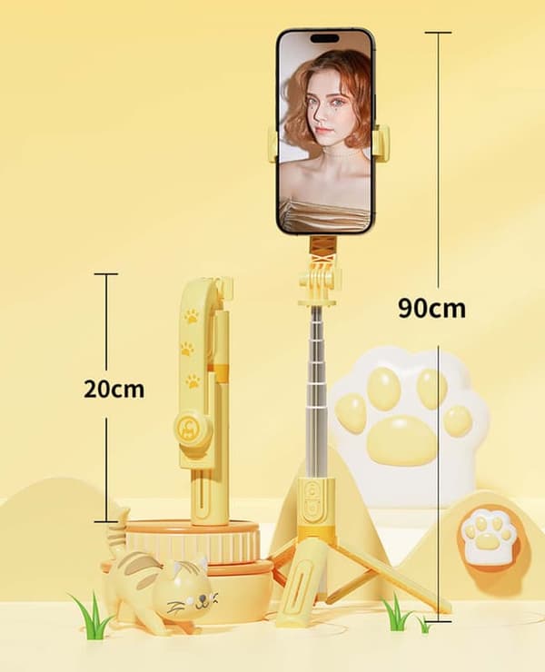Ny KT02 tecknad tripod selfie stick mobiltelefon universell fotografering Gud allt-i-ett skrivbord realtidsstöd