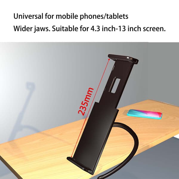 "Alumiiniseoksesta paksunnettu matkapuhelimen tabletin pidike mobiili universaali yöpöytäpöytä"