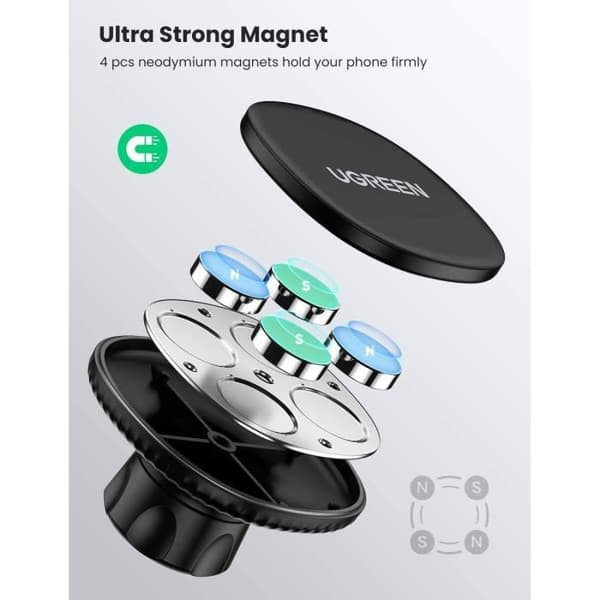 UGREEN magnetisk biltelefonhållare på instrumentbrädan 360 graders rotation smartphone magnethållare