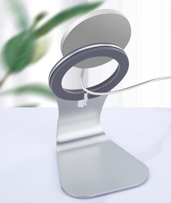 Alumiiniseoksesta valmistettu latausteline matkapuhelimen työpöydälle Magneettinen jalusta Metalliteline Magsafe Stand Langaton latausteline