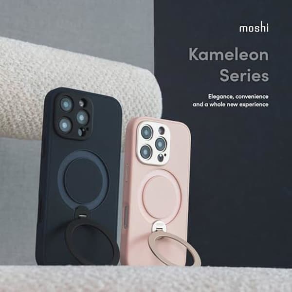 Coque - MOSHI - Kameleon - iPhone 16 Pro Max - Läder - Skydd mot repor - Magnetiskt ring