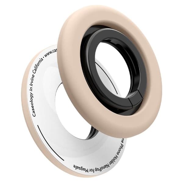 Fingerstöd med stödfunktion (Beige Kokosnöt) Spigen Nano Pop MagSafe Telefonring