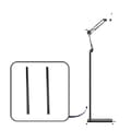 Miniatyrbillede 1 af 2: Gulvstativholder, justerbar arm, metalkonstruktion,B 135cm med pande