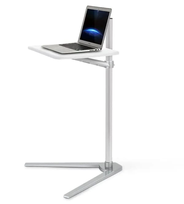 Bærbar Computer Gulvstander, Højdejusterbar 610-900mm, Rummelig Bakkestørrelse 535x360mm,Sølv