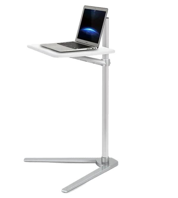 Bærbar Computer Gulvstander, Højdejusterbar 610-900mm, Rummelig Bakkestørrelse 535x360mm,Sølv