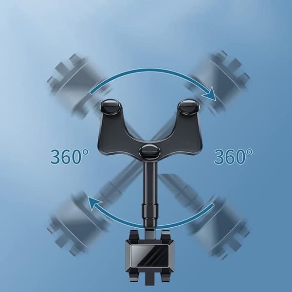 Stöd för telefon bil roterande 360 ° bilmontering stödfäste för telefon backspeglar bil bärbar multifunktionell justerbar