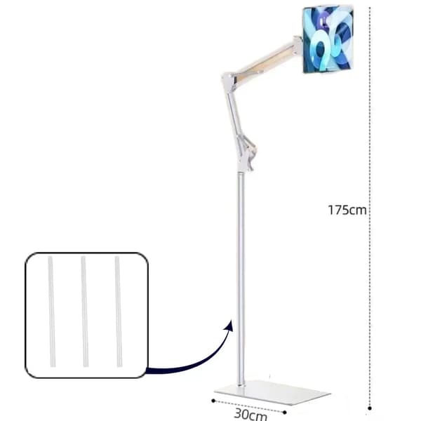 Gulvstativholder, justerbar arm, metalkonstruktion,W 175cm med Pan
