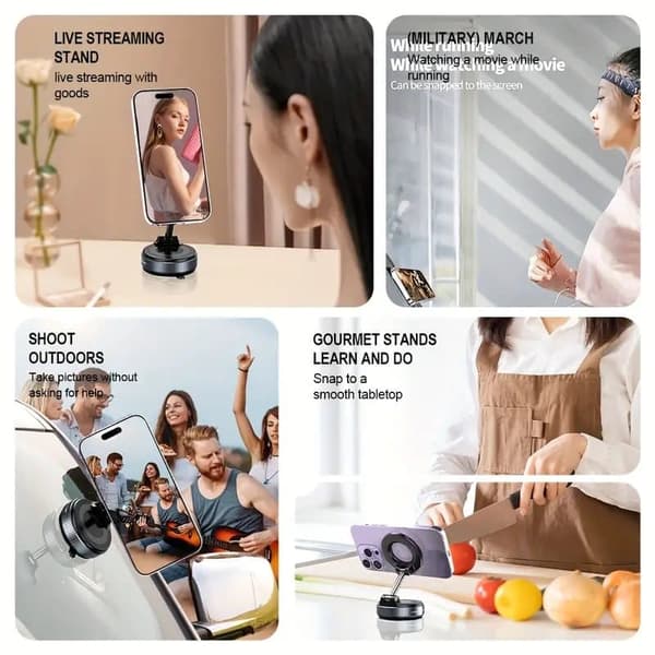 OBOSOE 360° Rotation Mobilholder, Bilholder, Foldbar og Justerbar, Universal Kompatibel, ABS Materiale, Til Bil/Bruser/Rejser/Fitnesscenter