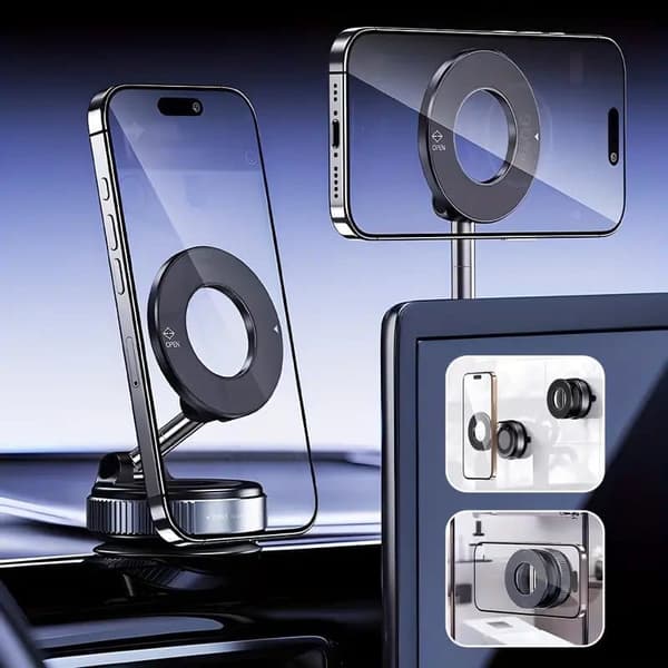 OBOSOE 360° Rotation Mobilholder, Bilholder, Foldbar og Justerbar, Universal Kompatibel, ABS Materiale, Til Bil/Bruser/Rejser/Fitnesscenter