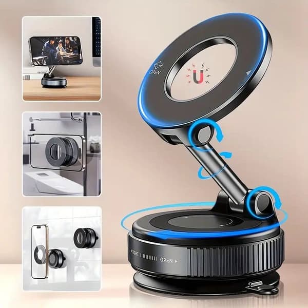 OBOSOE 360° Rotation Mobilholder, Bilholder, Foldbar og Justerbar, Universal Kompatibel, ABS Materiale, Til Bil/Bruser/Rejser/Fitnesscenter
