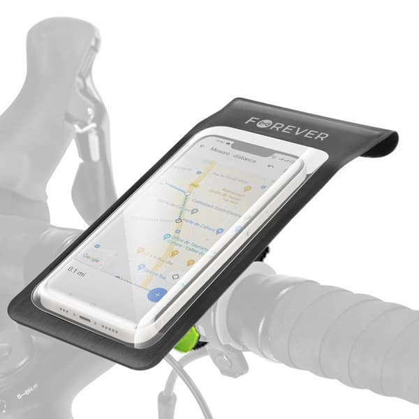 Stödhållare för vattentät cykel för smartphone upp till 6.8'' Styre fäste Forever Svart