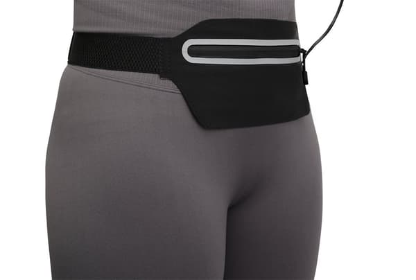 Sport waist bag, reflective, fits most mobile phones, black