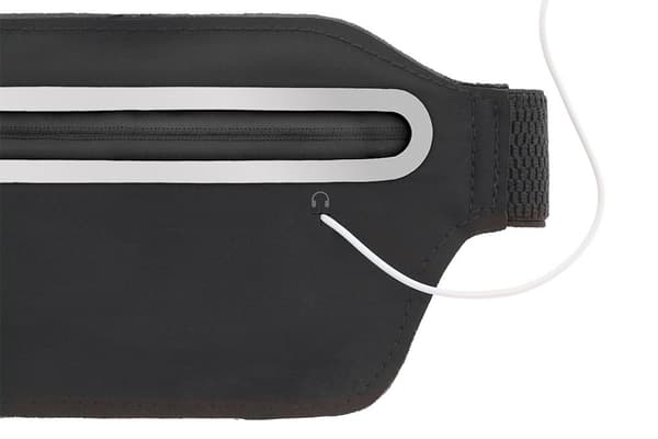 Sport waist bag, reflective, fits most mobile phones, black