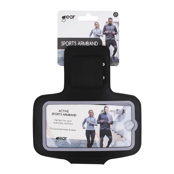 GEAR Sportsarmbånd Universal L/XL 6" Sort