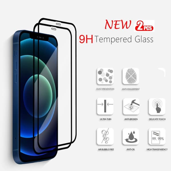 2-Pack Iphone 12 / 12 Pro - Härdat Glas 9H - Super Kvalitet 3D Skärmskydd
