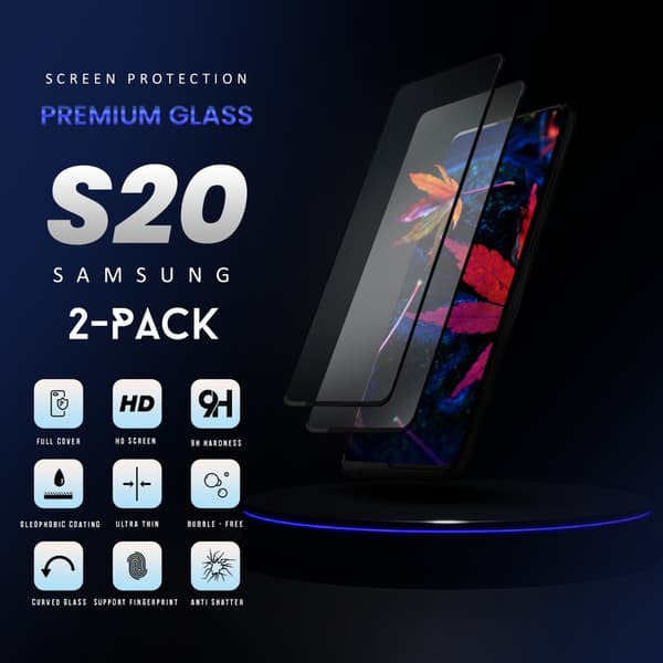 2-Pack Samsung Galaxy S20 - Härdat Glas 9H - Super Kvalitet 3D