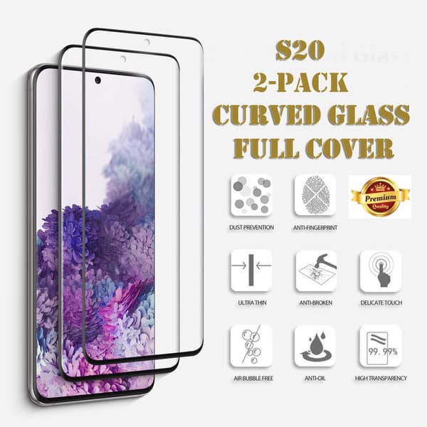 2-Pack Samsung Galaxy S20 - Härdat Glas 9H - Super Kvalitet 3D Skärmskydd