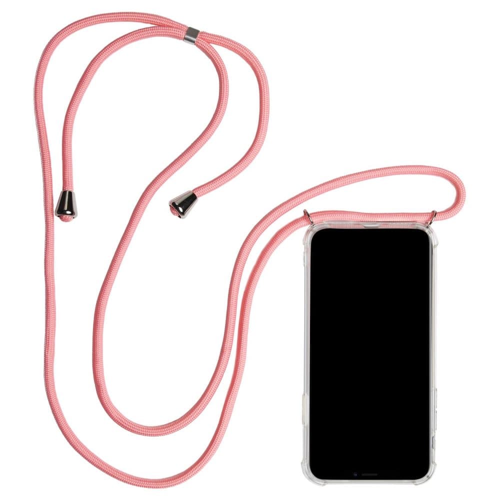 Mobilskal med Halsband för iPhone 11 Kedja Mobilskydd TPU Stötsäker Telefon Rosa