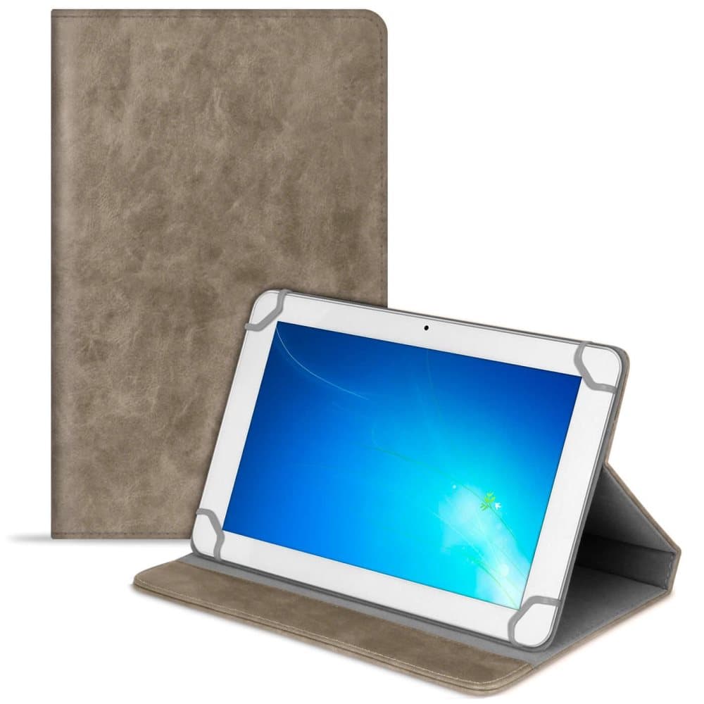Tablet Fodral Skydd för Universal 8 Zoll Konstläder Etui Hårt Läsplatta Beige