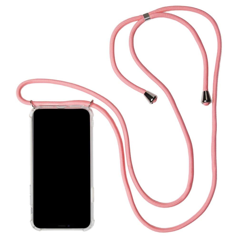Mobilskal med Halsrem för Huawei P30 lite Stötsäker Silikon Skydd Halsband Rosa