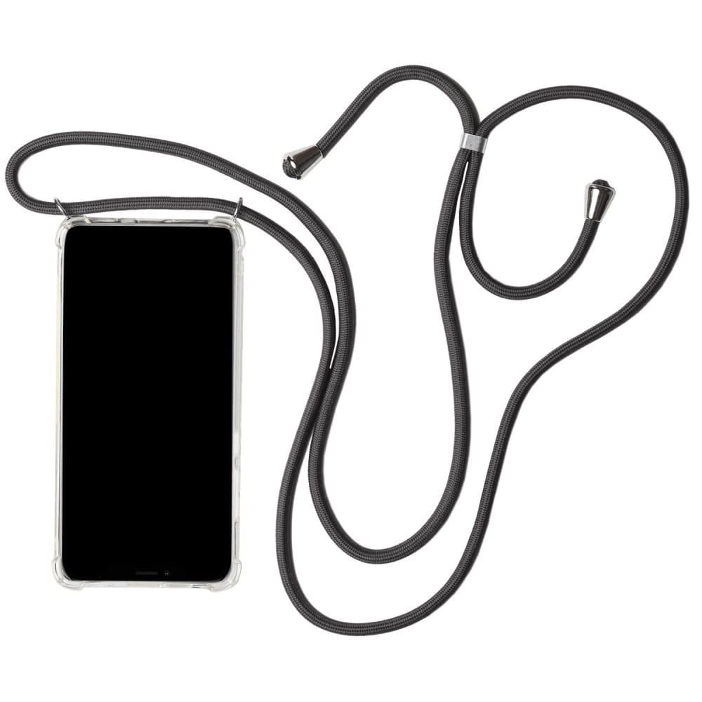 Mobilskal med Halsband för Huawei Mate 20 Mobilskydd Skydd Silikon Textil Grå