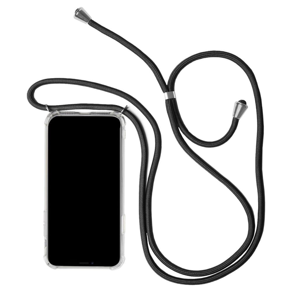 Mobilskal Halskedja för Samsung Galaxy S7 Halsband Stötsäker Skydd Gummi Svart