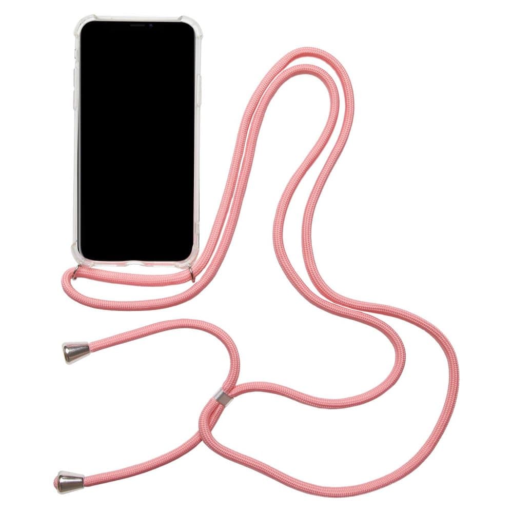 Mobilskal Halskedja för Samsung Galaxy A50 Halsband Stötsäker Silikon Skydd Rosa