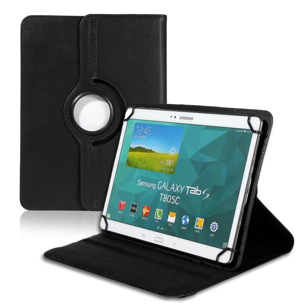 Lichi Sleeve Tablet för Universal 8 Zoll TPU Ställfunktion Läsplatta Etui Svart