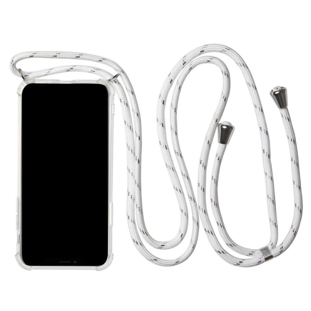 Mobilskal med Halsband för Samsung Galaxy S8 Kedja Telefon Stötsäker Gummi Vit