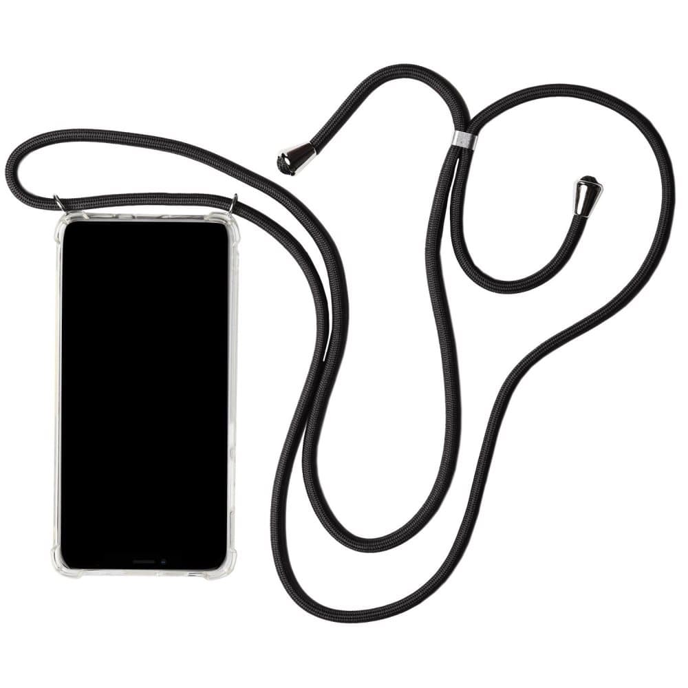 Mobilskal Halskedja för iPhone XR Telefon Skydd Halsband Gummi Stötsäker Svart